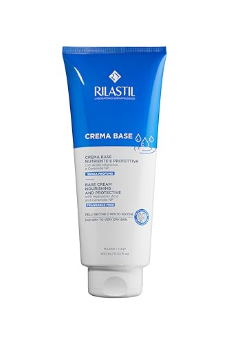 Rilastil Crema Base, Crema Idratante Per Viso E Corpo, Senza Profumo, Per Pelle Secca E Molto Secca, Adatta A Tutta La Famiglia, 400 Ml