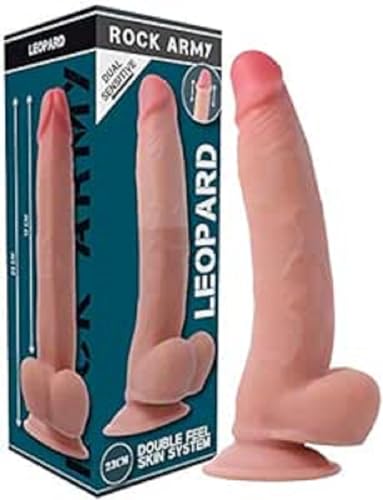 Dual Density Leopad Dildo Realistico 24 Cm