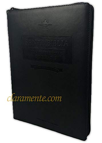 Biblia Letra Súper Gigante De 17 Puntos Con Referencias Inmediatas Y Palabras De Dios En Rojo, Reina-Valera 1960, Imitación Piel Con Cierre, Con Índic