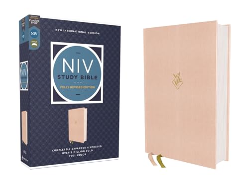 Holy Bible: New International Version, Pink, Cloth Over Board, Study, Study Deeply, Believe Wholeheartedly, Red Letter, Comfort Print, Ribbon Marker