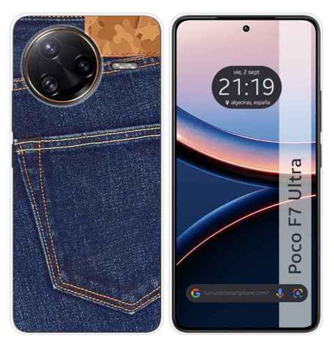 Tumundosmartphone Custodia In Silicone Per Xiaomi Poco F7 Ultra 5G Design Jeans Disegni