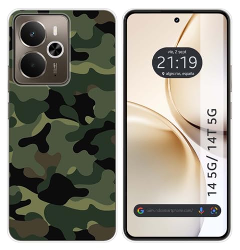 Tumundosmartphone Custodia In Silicone Per Realme 14 5G/14T 5G Motivo Mimetico Disegni