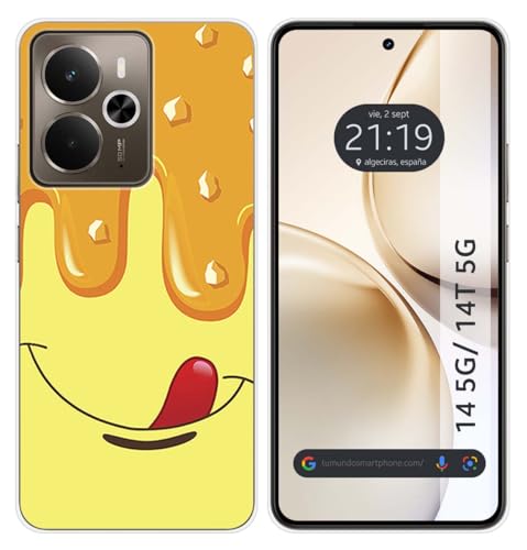 Tumundosmartphone Custodia In Silicone Per Realme 14 5G/14T 5G, Motivo: Gelato Vaniglia Disegni