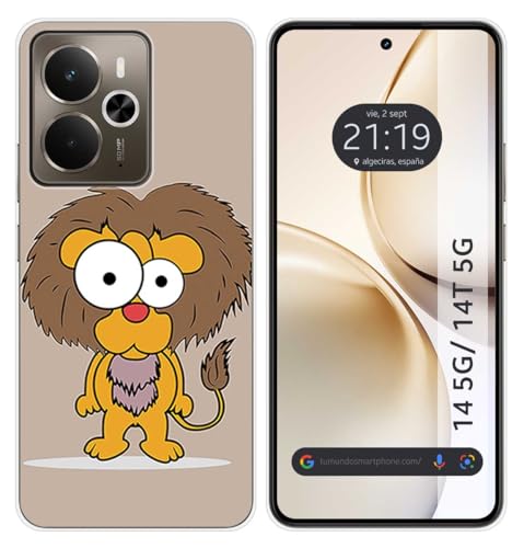 Tumundosmartphone Custodia In Silicone Per Realme 14 5G/14T 5G Motivo Leon Disegni