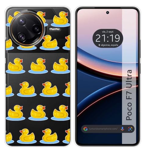 Tumundosmartphone Custodia In Silicone Trasparente Per Xiaomi Poco F7 Ultra 5G Design Anatra Disegni