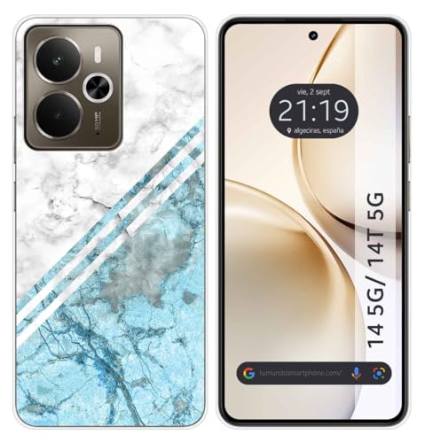 Tumundosmartphone Custodia In Silicone Per Realme 14 5G/14T 5G, Motivo Marmo 02 Disegni