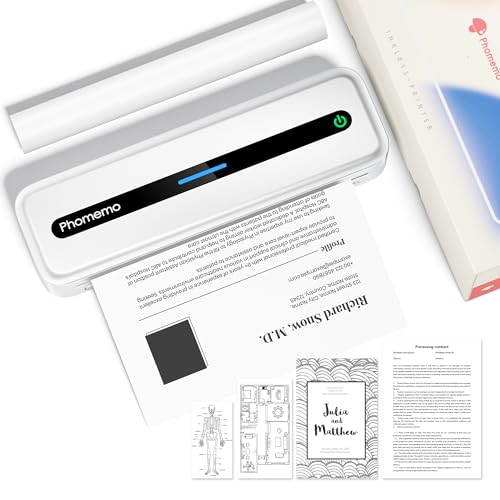 Phomemo M832 Stampante Portatile, Stampante Termica A4 Compatibile Con Phone Via Bluetooth, Windows E Macos Via Cavo Usb, Per Viaggi, Lavoro, Casa, St
