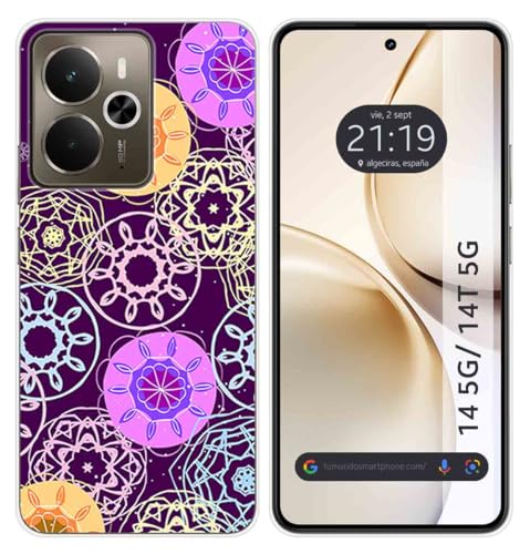 Tumundosmartphone Custodia In Silicone Per Realme 14 5G/14T 5G Motivo Radiale Disegni