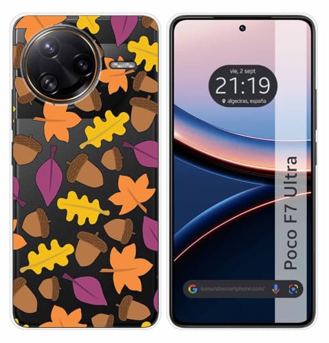 Tumundosmartphone Custodia In Silicone Trasparente Per Xiaomi Poco F7 Ultra 5G Design Autunno Disegni