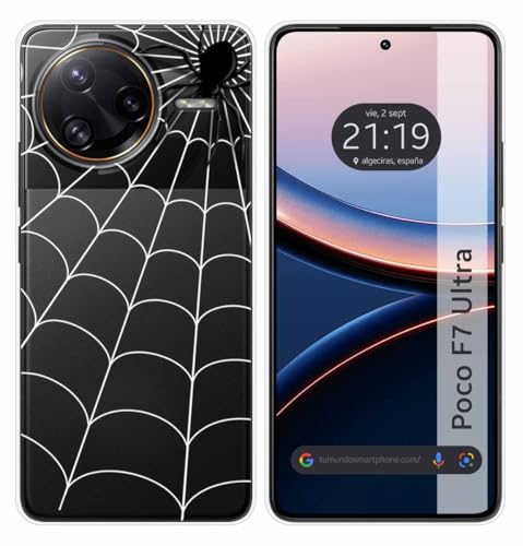 Tumundosmartphone Custodia In Silicone Trasparente Per Xiaomi Poco F7 Ultra 5G Design Ragno Disegni