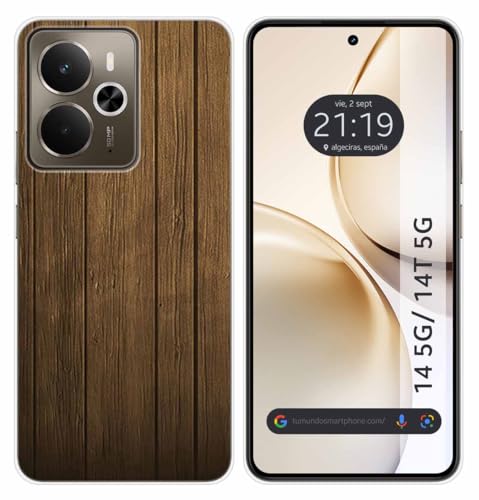 Tumundosmartphone Custodia In Silicone Per Realme 14 5G/14T 5G Design Legno Disegni