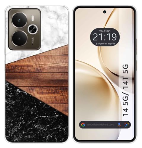 Tumundosmartphone Custodia In Silicone Per Realme 14 5G/14T 5G, Motivo Marmo 11 Disegni
