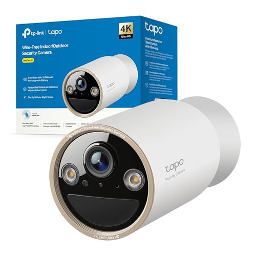Tapo C460 4K 8Mp Telecamera Batteria Con Base Magnetica, Visione Notturna A Colori Starlight, Batteria 10000Mah, Connettività Wifi Dual-Band 5G/2.4G,
