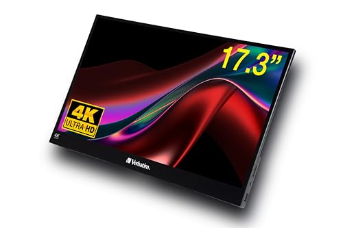 Verbatim Pmt-17-4K Portable Touch Screen Monitor 17.3 4K Ultra Hd Metal Housing