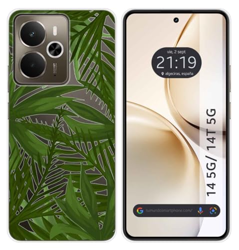 Tumundosmartphone Custodia In Silicone Trasparente Per Realme 14 5G/14T 5G Motivo Giungla Disegni