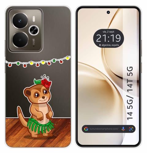 Tumundosmartphone Custodia In Silicone Trasparente Per Realme 14 5G/14T 5G Design Suricata Disegni