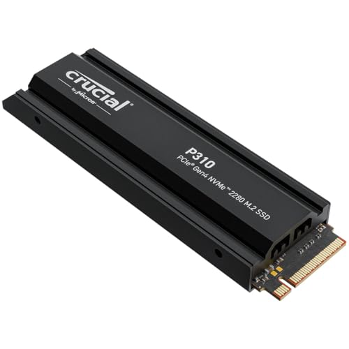 Crucial P310 Ssd 2Tb Pcie Gen4 Nvme M.2 Ps5 Interno Gaming Con Dissipatore, Fino A 7100 Mb/S, Compatibile Con Playstation 5, Pc Desktop, Hard Disk Ssd