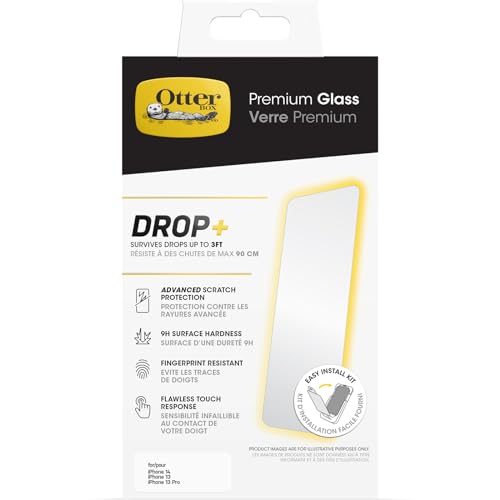 Otterbox Pellicola Protettiva In Vetro Temperato Premium Per Iphone 16E, 14, 13, 13 Pro Con Trattamento Antimicrobico,Protezione A Rotture Avanzata, G