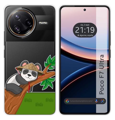Tumundosmartphone Custodia In Silicone Trasparente Per Xiaomi Poco F7 Ultra 5G Design Panda Disegni