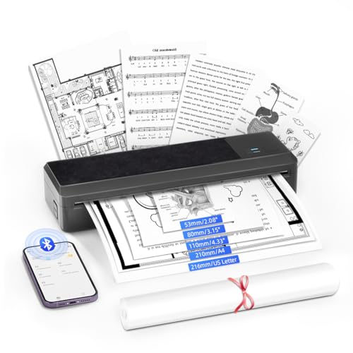 Born4Ship Stampante Termica A4, P83 Stampante Mobile Portatile Compatibile Con Ios E Android, La Stampante Termica Bluetooth Supporta La Carta Termica