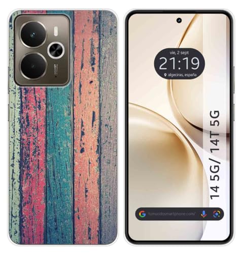 Tumundosmartphone Custodia In Silicone Per Realme 14 5G/14T 5G Design Legno 10 Disegni