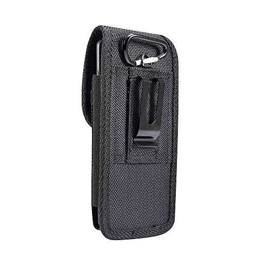 Dfv Mobile - Custodia Fondina Da Cintura In Nylon Con Clip In Metallo E Portacarte Per Iphone 16E (2025) - Nero