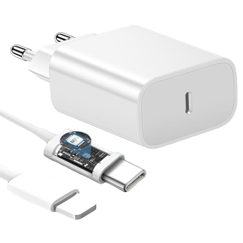 Iphone Caricatore Rapido,25W Usb C Spina Adattatore Alimentatore Presa Carica Con Cavo Iphone Da 1,2M,[Mfi Certificato] Caricabatterie Per Iphone 14 P