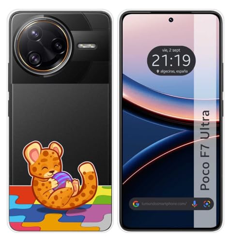 Tumundosmartphone Custodia In Silicone Trasparente Per Xiaomi Poco F7 Ultra 5G Motivo Leopardo Disegni