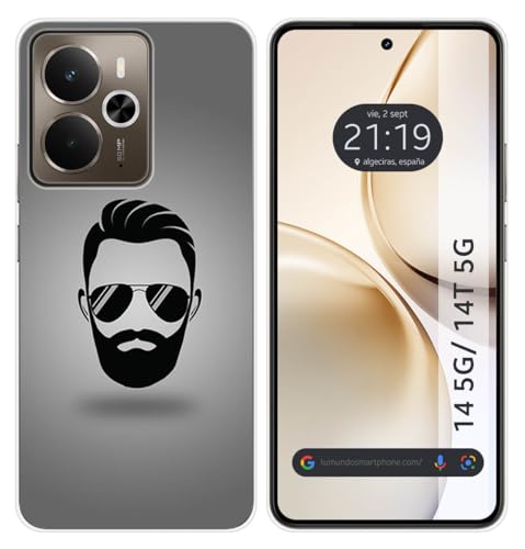 Tumundosmartphone Custodia In Silicone Per Realme 14 5G/14T 5G Motivo Barba Disegni