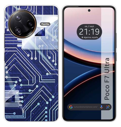 Tumundosmartphone Custodia In Silicone Per Xiaomi Poco F7 Ultra 5G Design Circuito Disegni