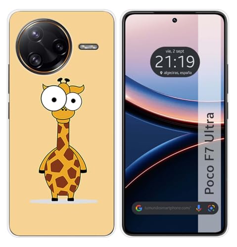 Tumundosmartphone Custodia In Silicone Per Xiaomi Poco F7 Ultra 5G Motivo Giraffa Disegni