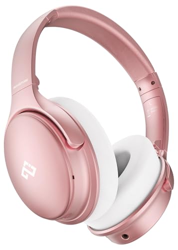 Infurture Oro Rosa Cuffie Cancellazione Attiva Del Rumore Noise Cancelling Headphones Cuffie Wireless Bluetooth 5.3,Over Ear Con Microfono,Carica Rapi