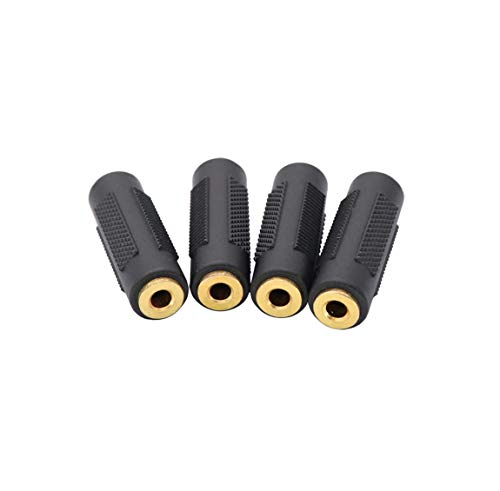 Qicheng&Lys Connettori Adattatore Femmina/Femmina Audio Da 3,5 Mm Stereo Jack Da 3,5 Mm Placcati In Oro (Adattatore 4Pcs)