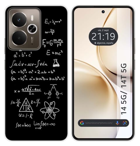 Tumundosmartphone Custodia In Silicone Per Realme 14 5G/14T 5G, Motivo Formule Disegni