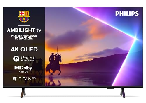 Philips Ambilight 75Pus8510 4K Qled Smart Tv - Display 75’’ Con Piattaforma Titan Os, Pixel Precise Ultra Hd E Dolby Atmos Sound - Funziona Con Alexa