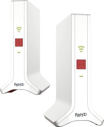 Fritz!Mesh Set 4200, Set Da 2 Pezzi (2 X Fritz!Ripetitore, Ideale Per Router Internet O Modem In Fibra Ottica (Ont), Copertura Wi-Fi Per 3-5 Stanze, T