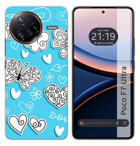 Tumundosmartphone Custodia In Silicone Per Xiaomi Poco F7 Ultra 5G Design Farfalle Disegni