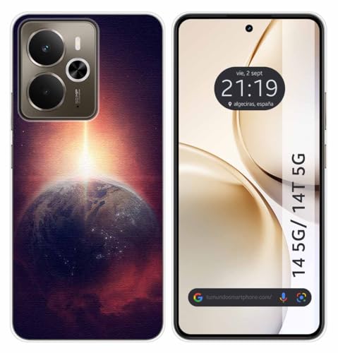 Tumundosmartphone Custodia In Silicone Per Realme 14 5G/14T 5G, Motivo: Terra