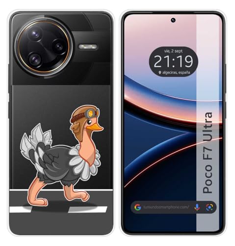 Tumundosmartphone Custodia In Silicone Trasparente Per Xiaomi Poco F7 Ultra 5G Design Struzzo Disegni