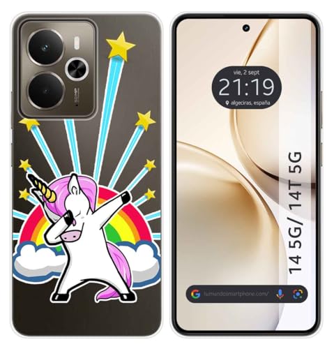 Tumundosmartphone Custodia In Silicone Trasparente Per Realme 14 5G/14T 5G Design Unicorno Disegni