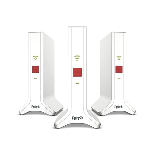 Fritz! Mesh Wi-Fi Set 4200, Confezione Da 3 Fritz! Repeater 3000Ax, Soluzione Mesh Fino A 6 Stanze, Wifi 6 Triband Fino A 4.200 Mbps, 2 Lan Gigabit, I