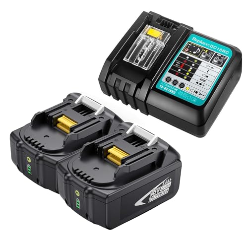 2 Batterie Bl1850B, Compatibili Con Bl1815N Bl1830 Bl1840 Bl1850 Dtr180Zj Dtd153Z Dhr171Z Ddf483Z Ddf481Rtj Dga511Z Per 18V 5000Mah Lxt, Con Caricator