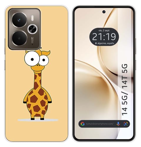 Tumundosmartphone Custodia In Silicone Per Realme 14 5G/14T 5G Motivo Giraffa Disegni