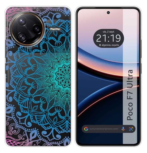 Tumundosmartphone Custodia In Silicone Trasparente Per Xiaomi Poco F7 Ultra 5G Motivo Mandala Disegni