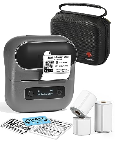 Phomemo M220 Stampante Per Etichette, Stampante Termica Bluetooth Per Etichette Per Codici A Barre, Indirizzi, Etichette Per Cartelle, Supporto Per Sm