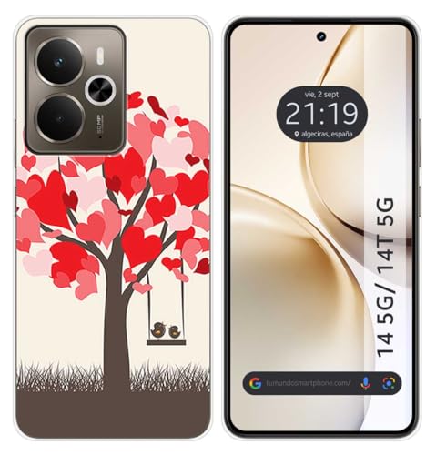 Tumundosmartphone Custodia In Silicone Per Realme 14 5G/14T 5G Motivo Uccellini Disegni