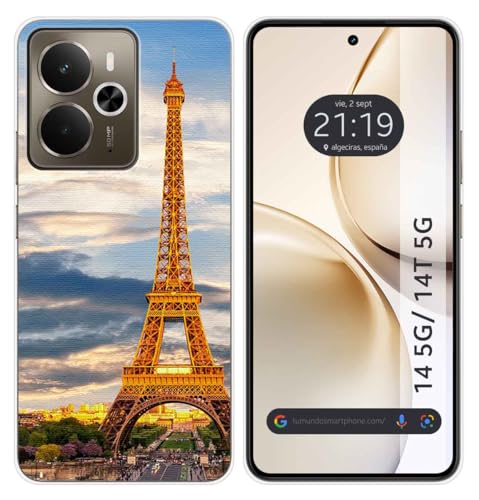 Tumundosmartphone Custodia In Silicone Per Realme 14 5G/14T 5G Motivo Paris Disegni