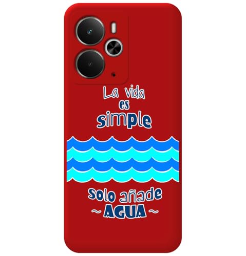 Tumundosmartphone Custodia In Silicone Liquido Rosso Per Realme 14 5G/14T 5G Disegno Acqua Disegni