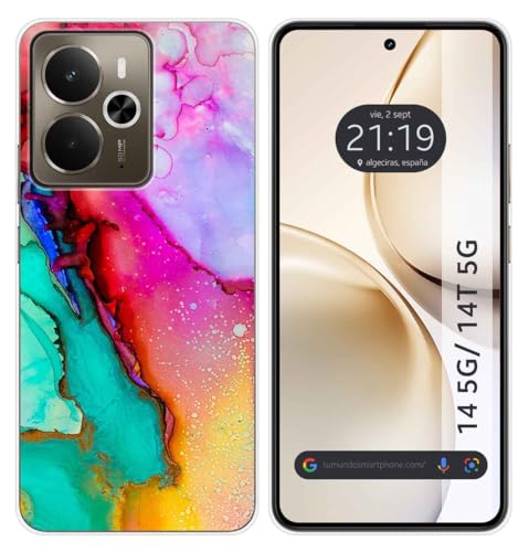Tumundosmartphone Custodia In Silicone Per Realme 14 5G/14T 5G, Motivo Marmo 15 Disegni