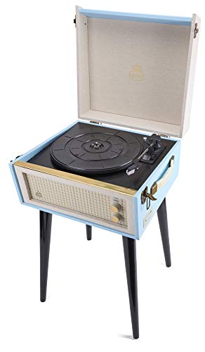 Gpo Bermuda Giradischi Retro Con Gambe Rimovibili, Giradischi Con Altoparlante Integrato, Mp3, Usb, Lettore Di Vinili Compatibile Con Altoparlanti Est